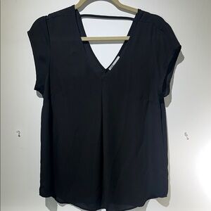 Black V-Neck Women's Top